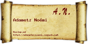 Adametz Noémi névjegykártya